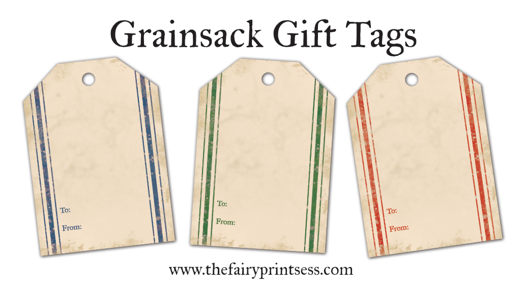 Grain Sack Gift Tags - Vintage Farmhouse Style For Christmas!