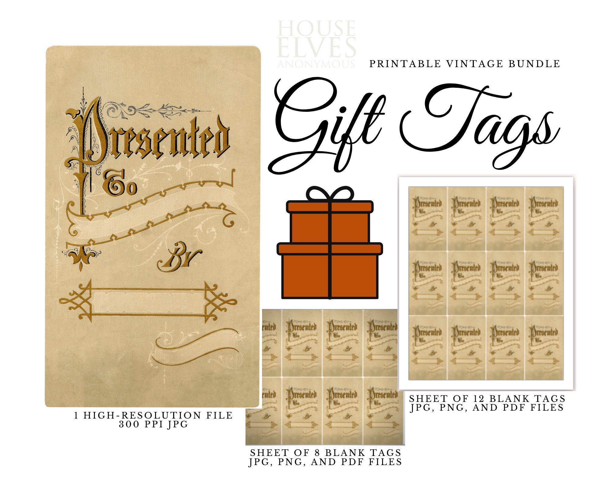 printable gift tags vintage