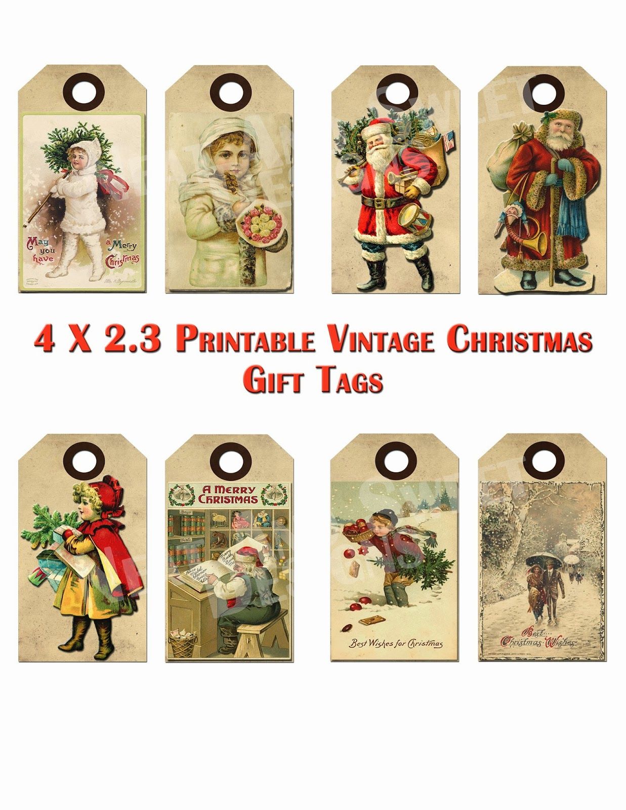 printable gift tags vintage