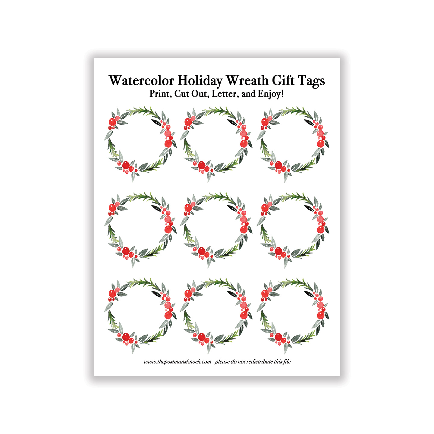 printable gift tags