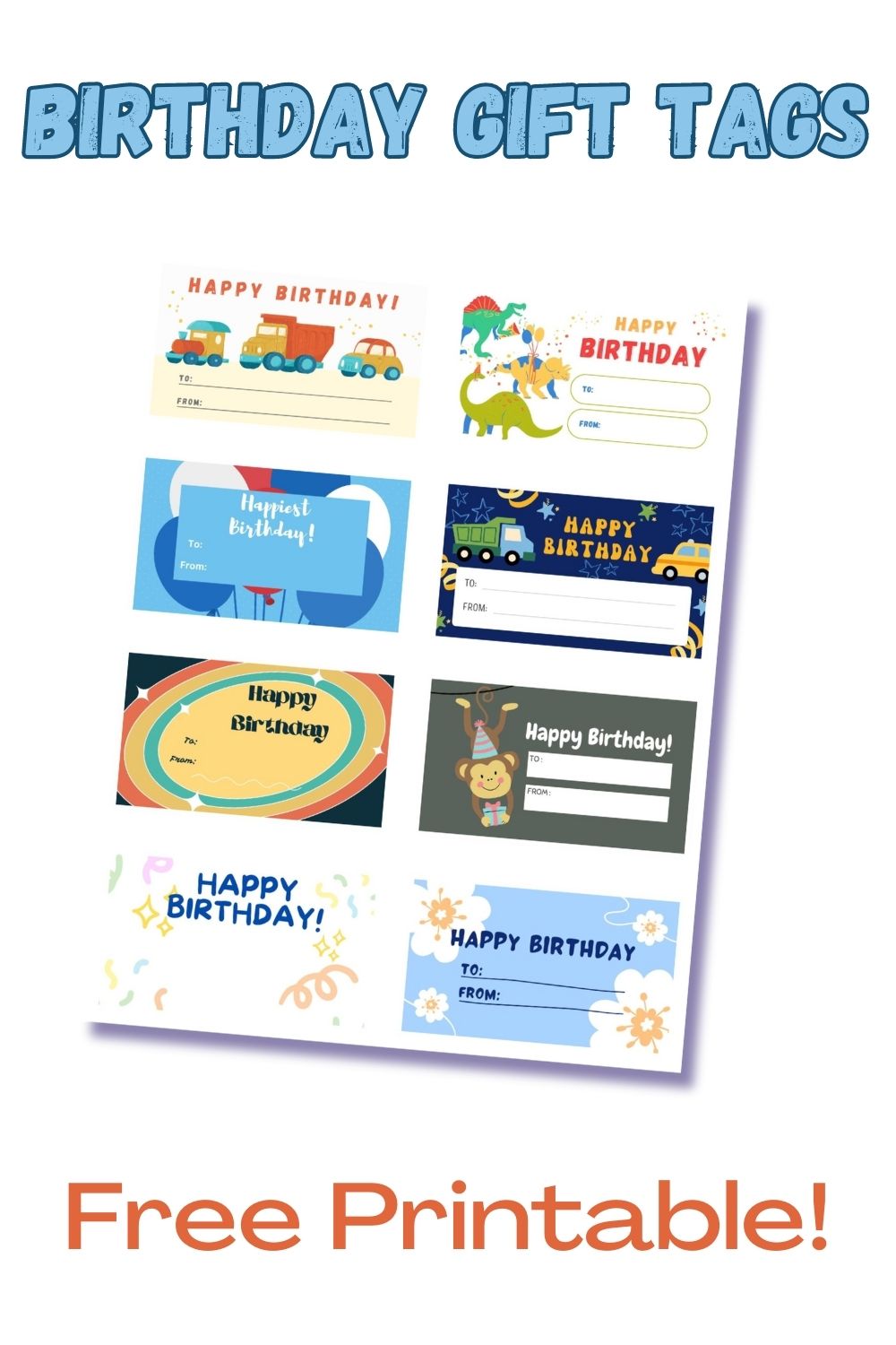 Birthday Gift Tag Printable - Mom vs the Boys