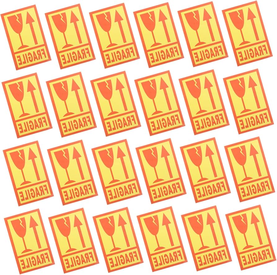 Amazon.com : 500pcs Fragile Label Glass Stickers Glass Case Logo ...
