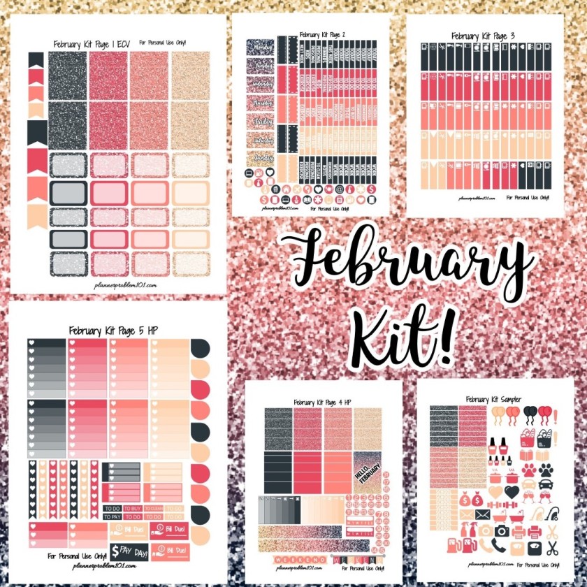 Free Glitter Digital Planner Stickers - Liz Kohler Brown