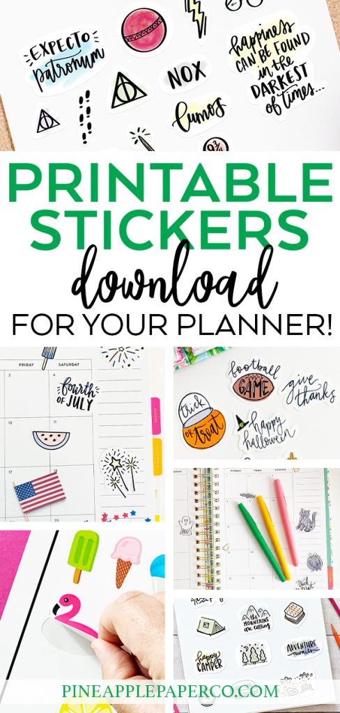 printable glitter planner stickers