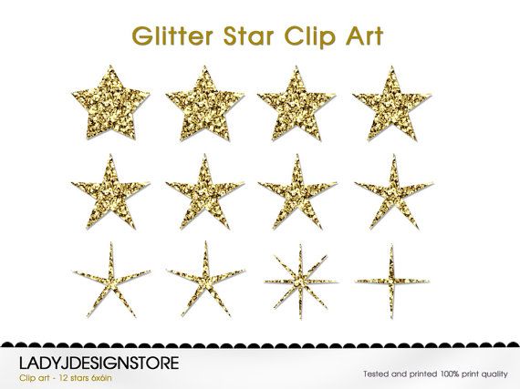 printable glitter stars