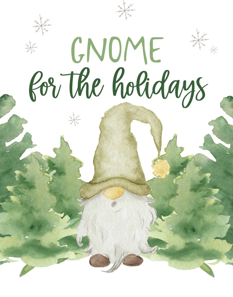 Gnome For the Holidays Gnome Christmas Printable - Clean and ...