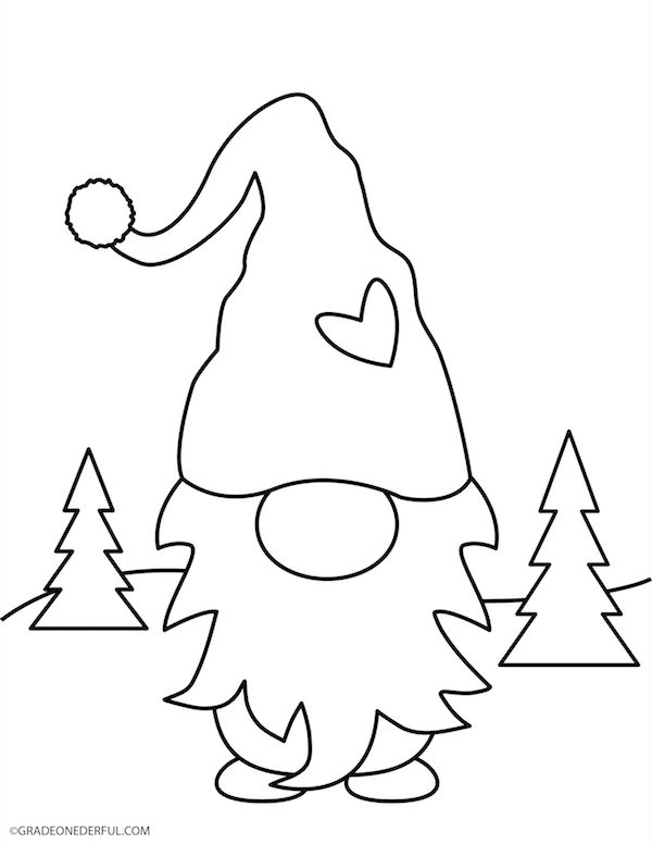 Free Gnome Clip Art and Coloring Page » Grade Onederful