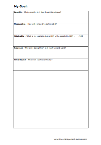 Printable SMART Goal Setting Templates