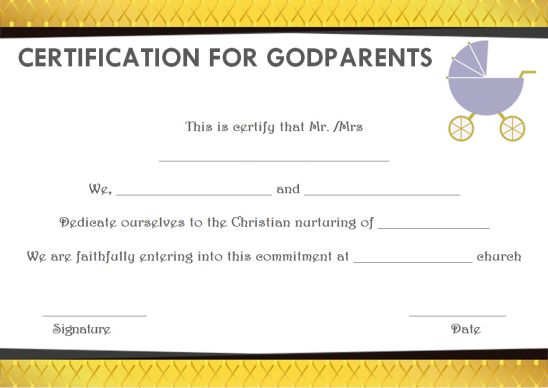 Baby Dedication to Godparents Certificates: 10 Free Printable and ...