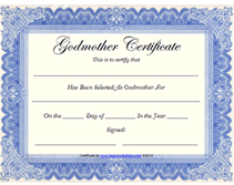 printable godmother certificates