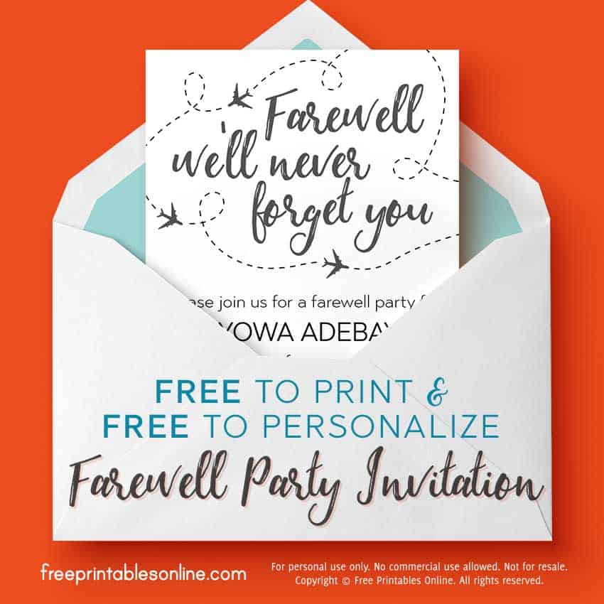 Well Never Forget You Farewell Invitation - Free Printables Online