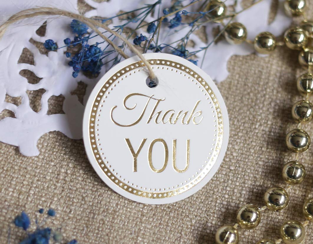 Amazon.com: Gold Thank You Tags for Favors, 30-Pack, Wedding Gift ...