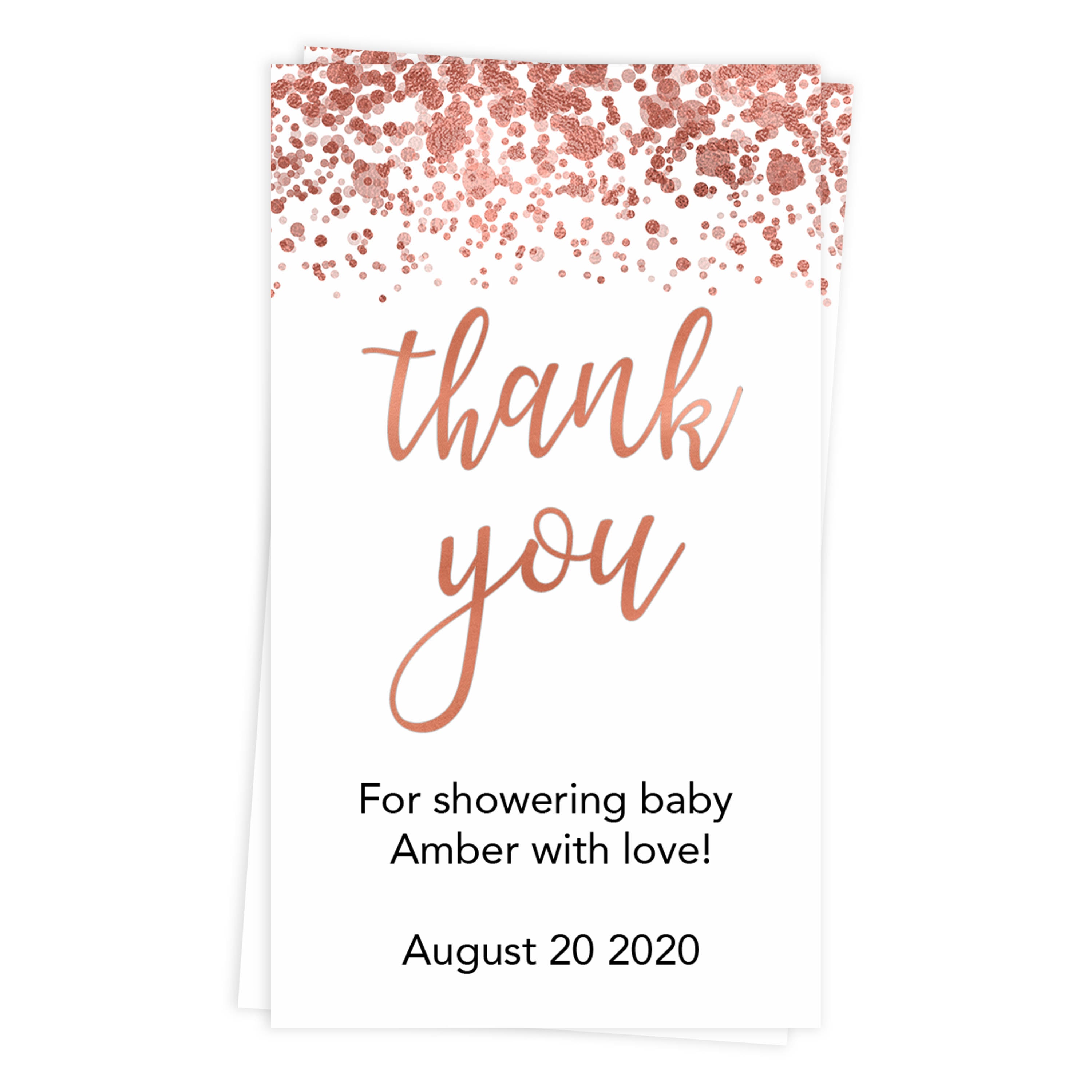 Baby Thank You Tags - Rose Gold Printable Baby Decor ...