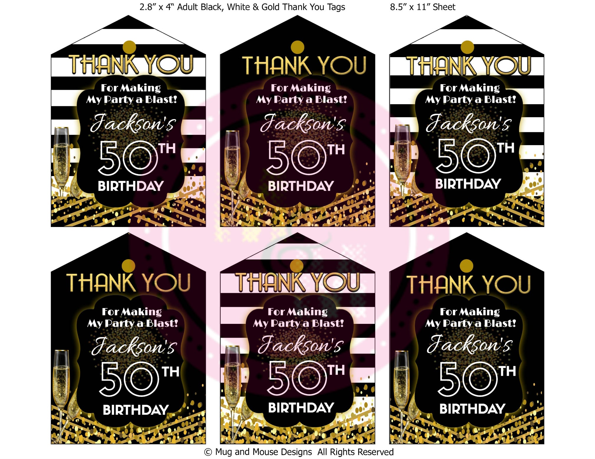printable gold thank you tags
