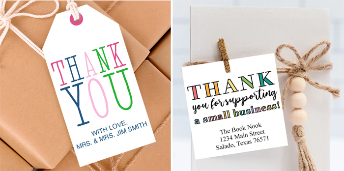 printable gold thank you tags