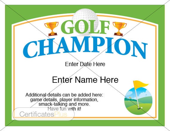 printable golf certificates