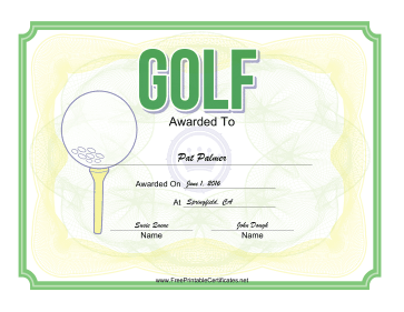 printable golf certificates