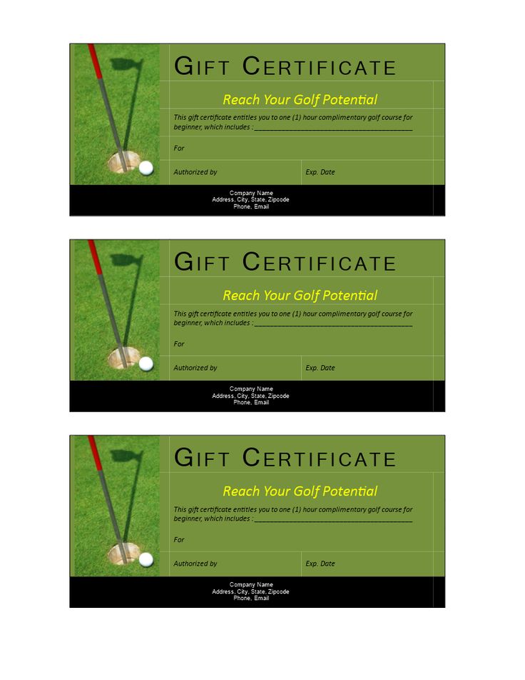 printable golf certificates