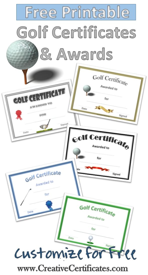 printable golf certificates