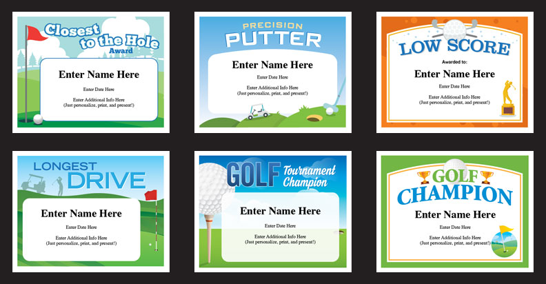 printable golf certificates