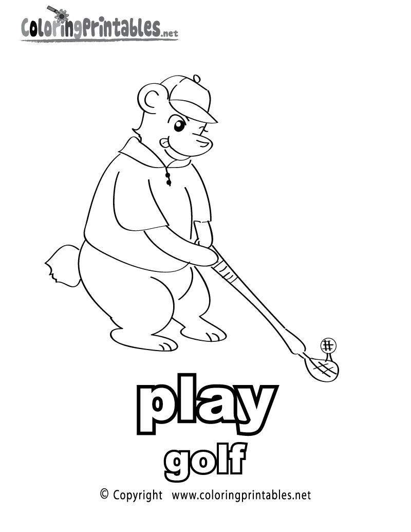 Free Printable Golf Coloring Page