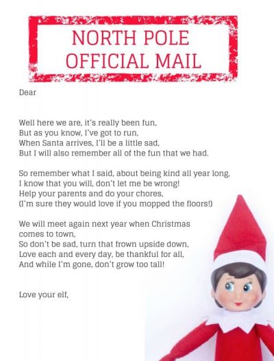 printable goodbye letters from elf on the shelf