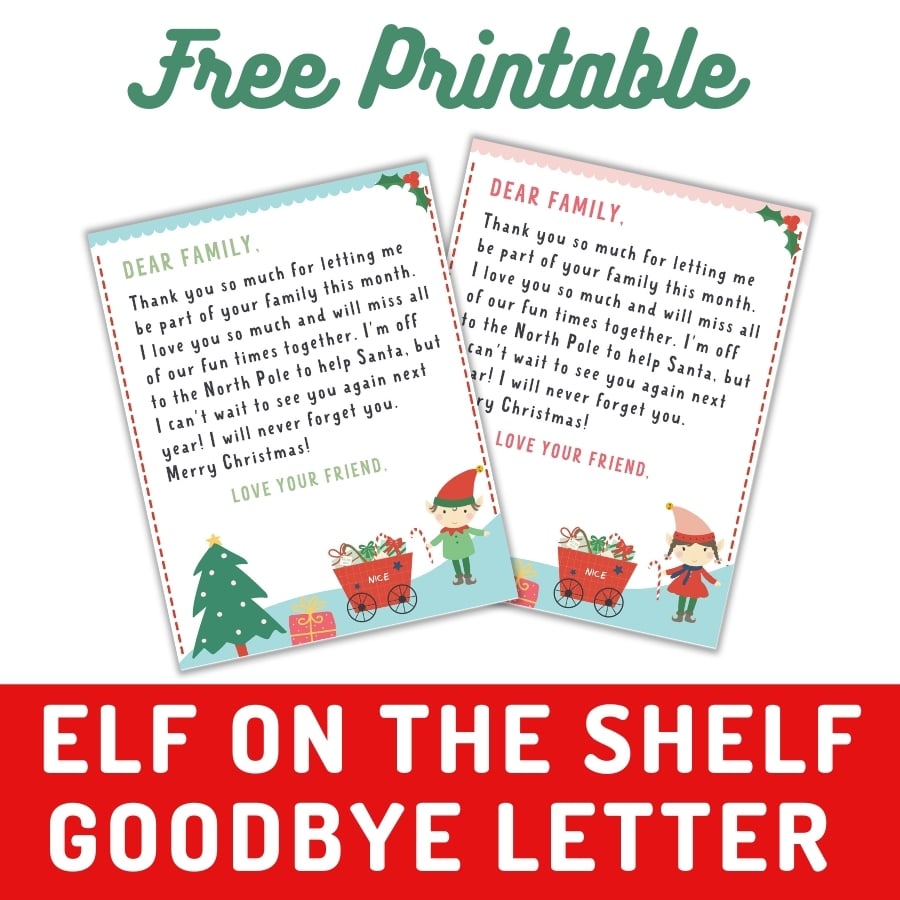 printable goodbye letters from elf on the shelf