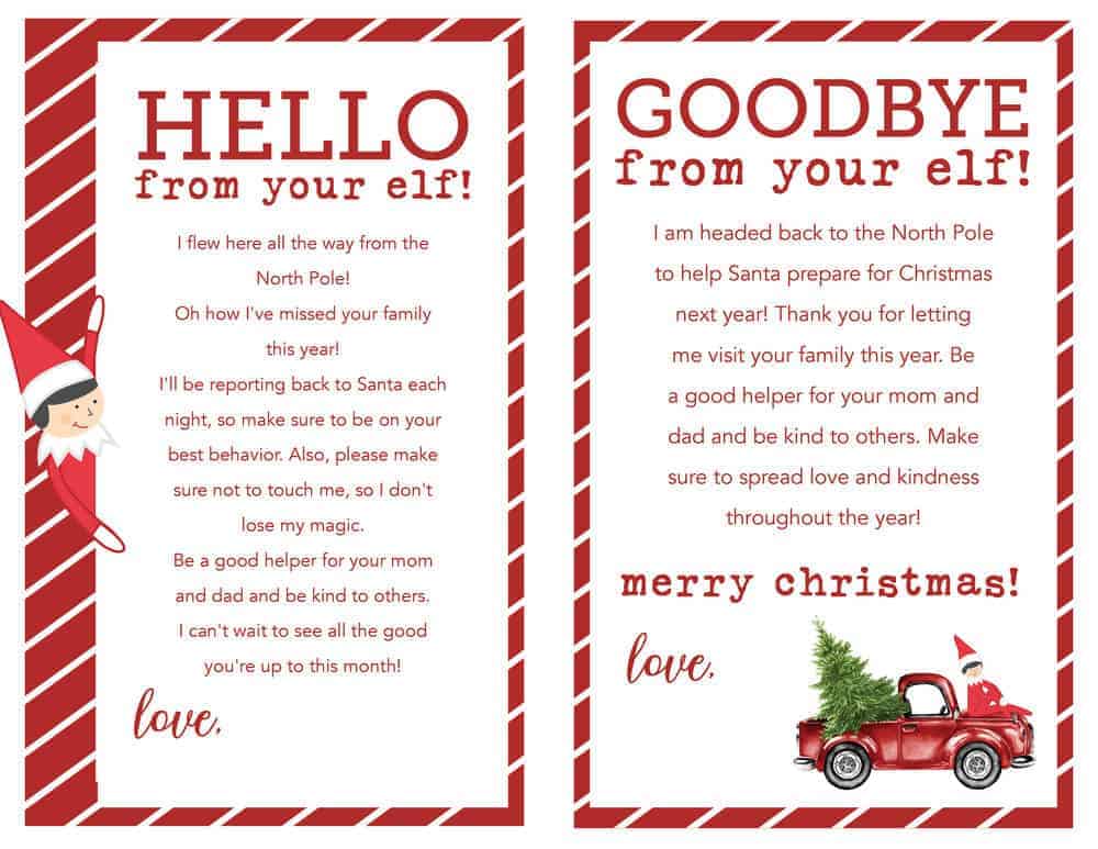 printable goodbye letters from elf on the shelf