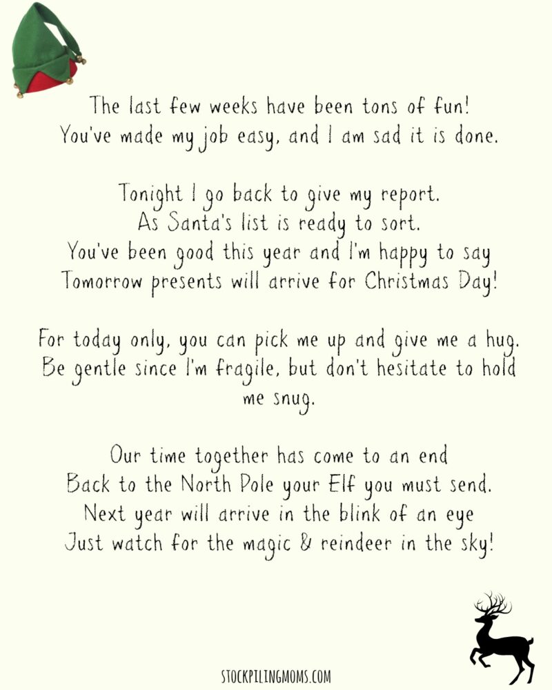 printable goodbye letters from elf on the shelf