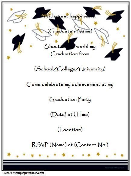 printable graduation announcement templates free