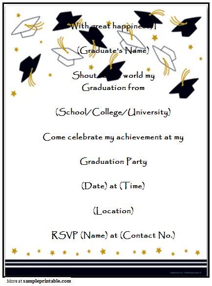 printable graduation invitations free no download