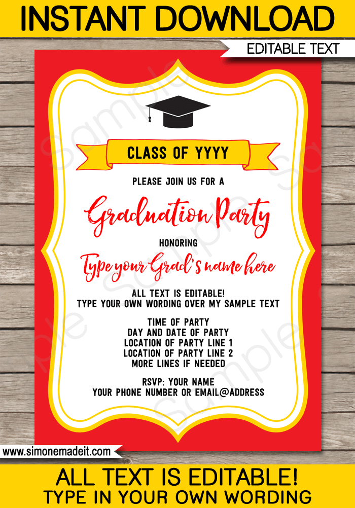 printable graduation invitations free no download