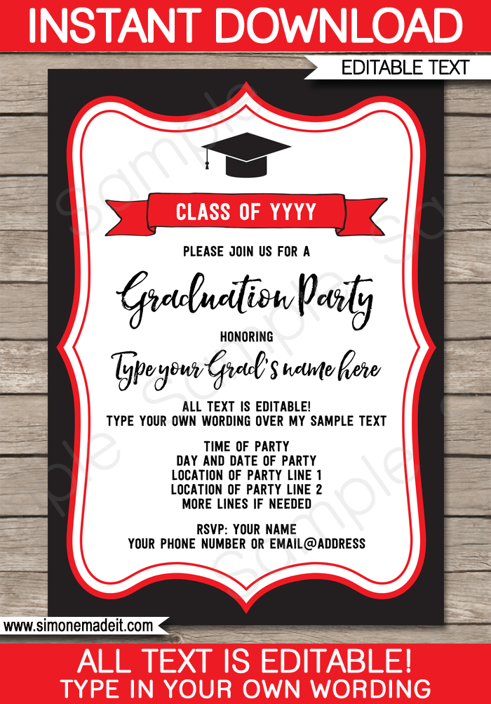 printable graduation invitations free no download