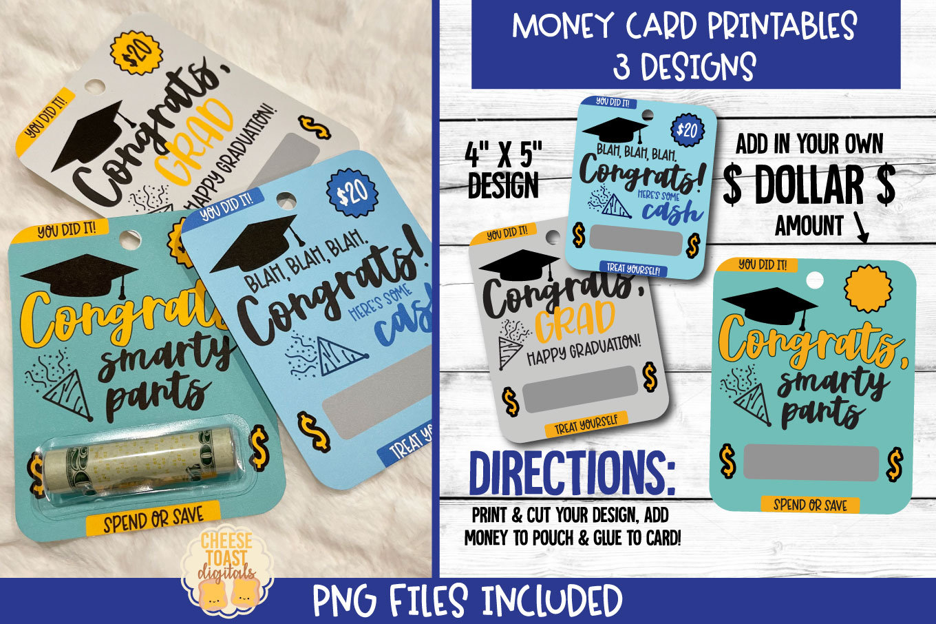 printable graduation money holder cards