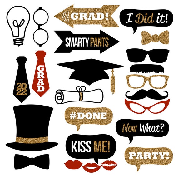 Graduation Photo Booth Props Collection 2022 - Printable Instant ...