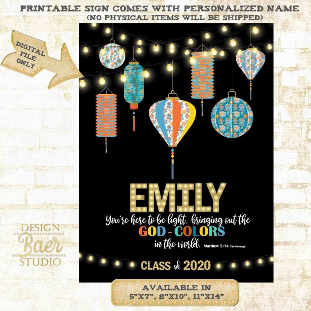 Printable bible verse for graduation, Graduation poster ideas, Matthew 5:14  - Baer Design Studio