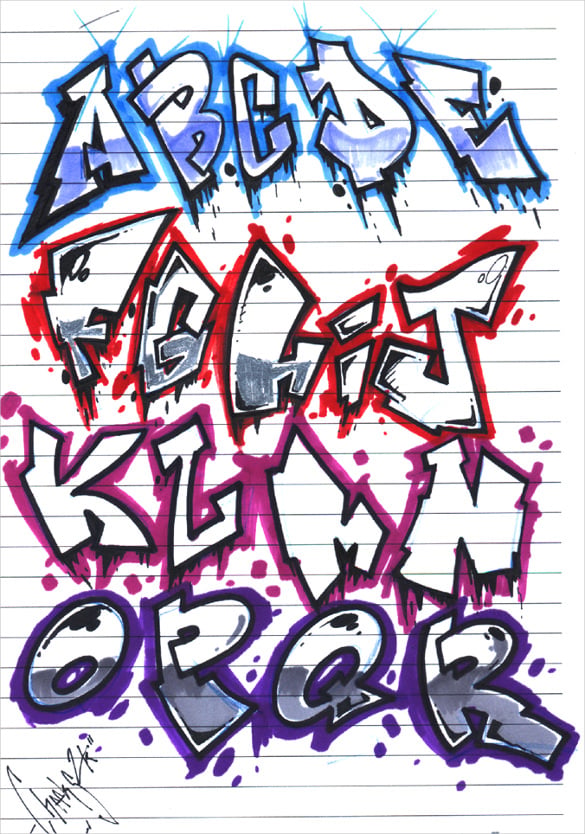 printable graffiti alphabet letters