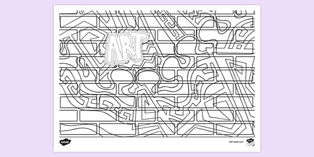 FREE! - Street Art Graffiti Colouring Page | Colouring Sheets