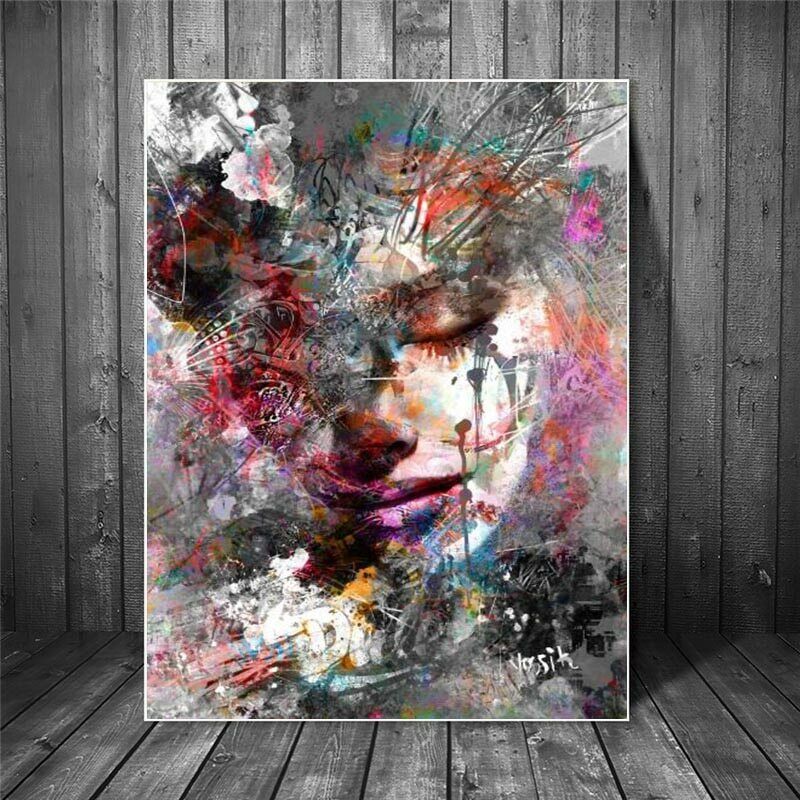 Abstract Girl Wall Paintings Print On Canvas Wall Art Prints ...