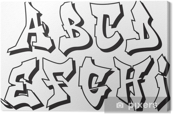 Canvas print vector graffiti font alphabet part 1