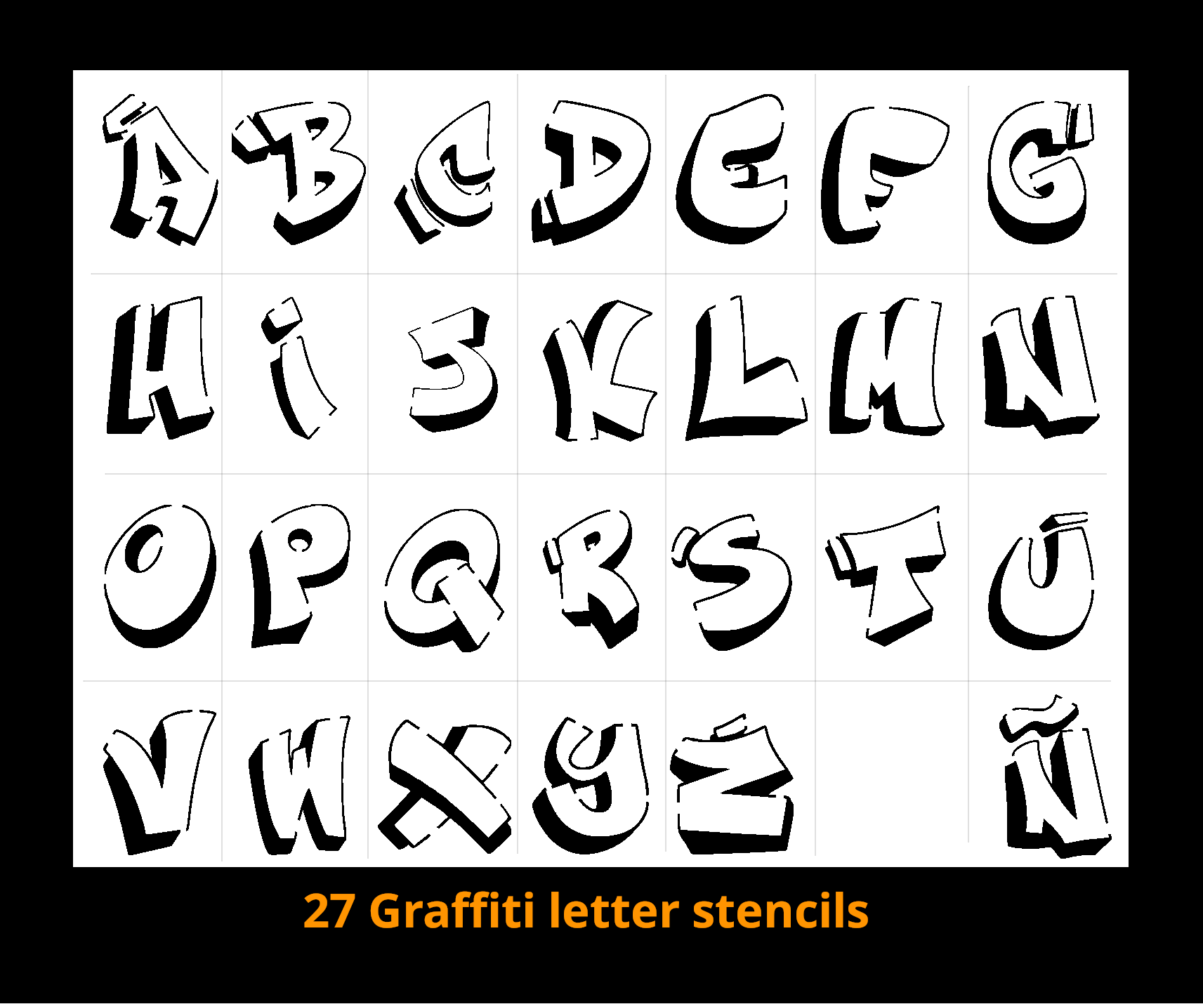 27 Graffiti Letter Stencils By Shane Loretz Download Free STL 