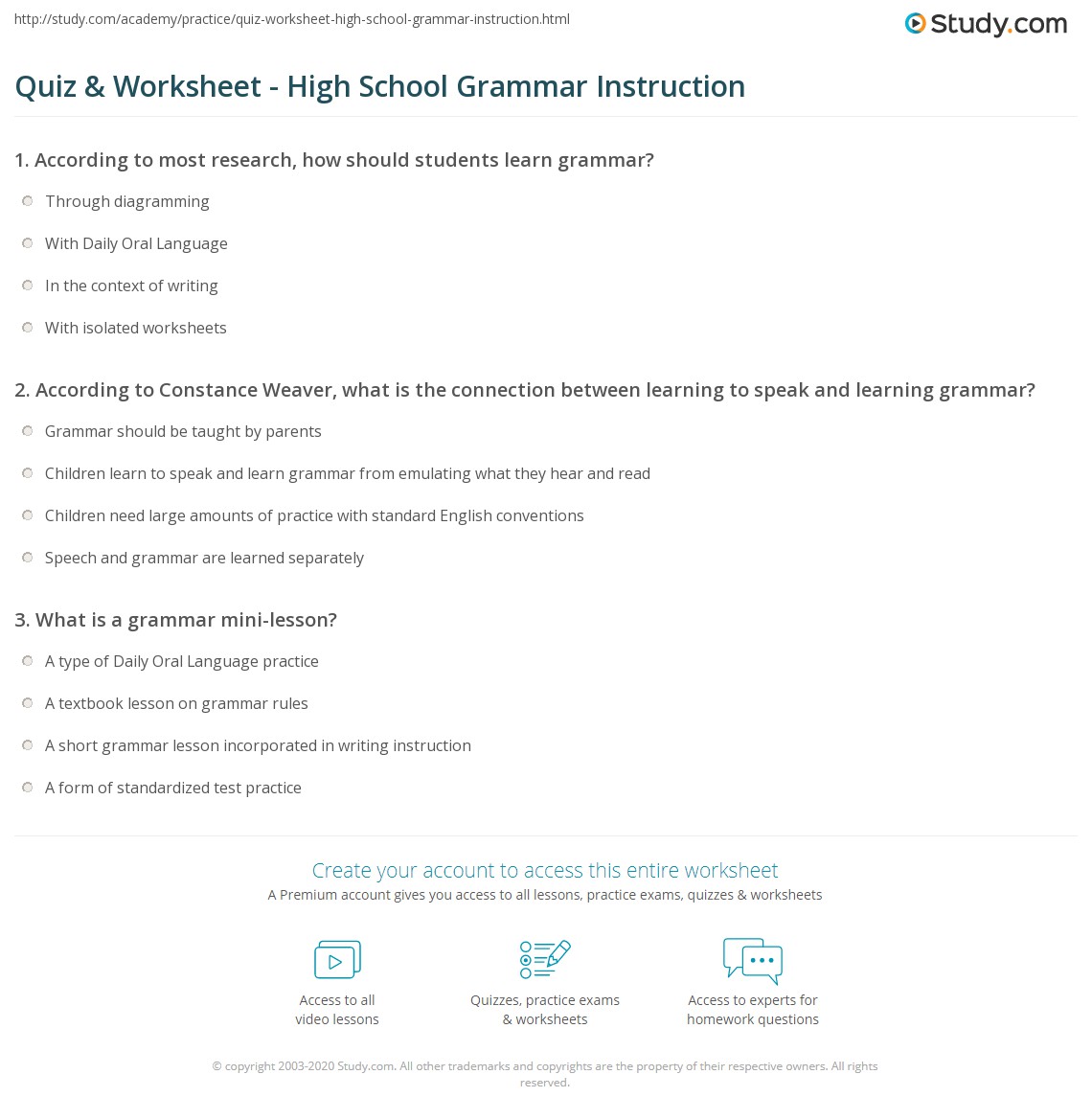 printable grammar worksheet secondary level