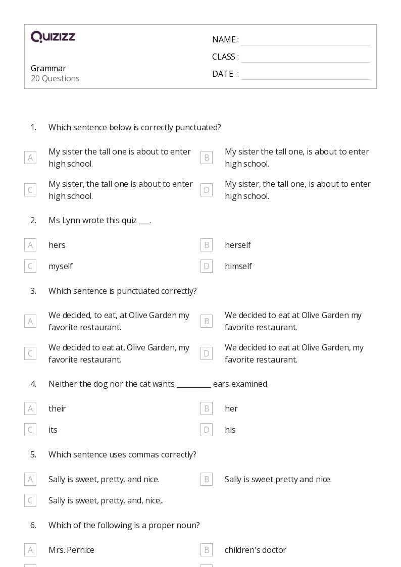 50+ Grammar worksheets for 12th Grade on Quizizz | Free &  Printable
