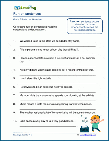 printable grammar worksheet sentences