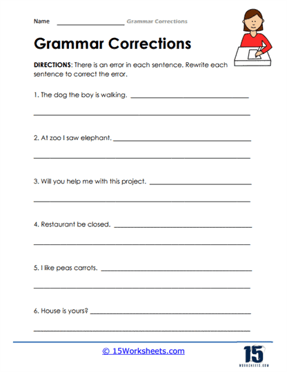 Grammar Corrections Worksheets - 15 Worksheets Library