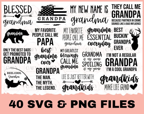 Grandparents Big Bundle SVG Cut Files, Grandparents Vector ...
