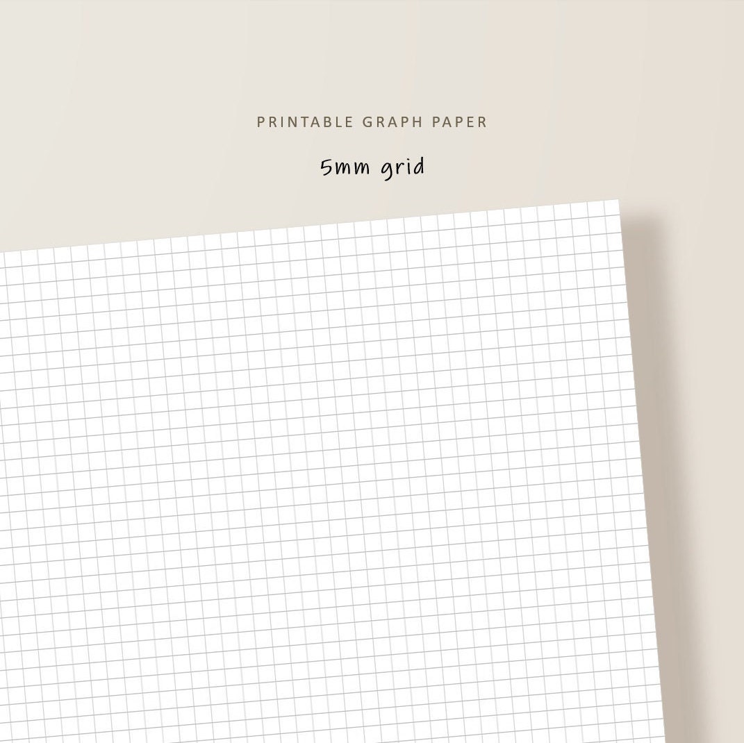 Printable Graph Paper Basic Notebook Paper 5mm Grid Notebook Pages ...
