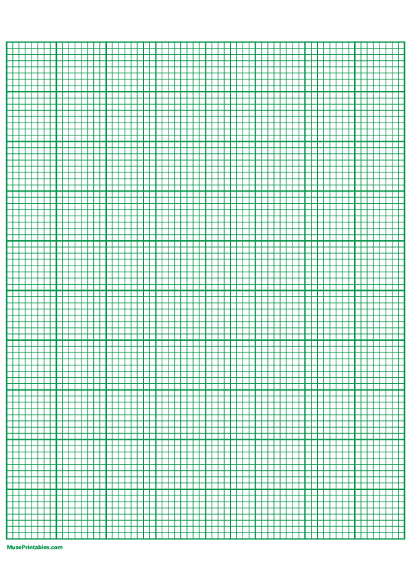 Printable 8 Squares Per Inch Green Graph Paper for A4 Paper