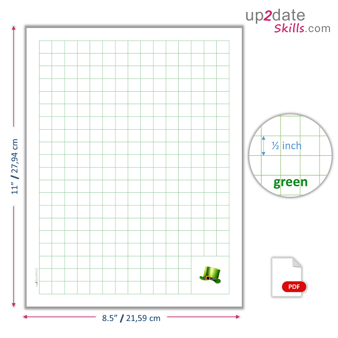 Printable Graph Paper for St. Patricks Day | US Letter - 1/2 grid ...