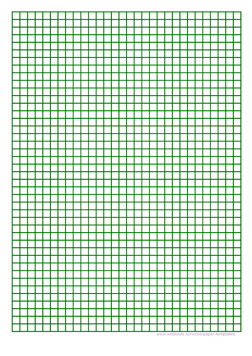 Webtools - Printable 1/4 Inch Green Graph Paper